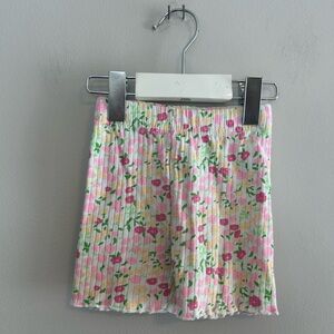 Zara 18m Floral Pink and Green ribbed bike Shorts